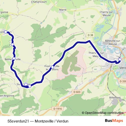 55sverdun21 bus Line Map