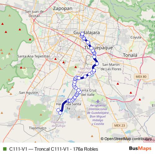 C111-V1 bus Line Map