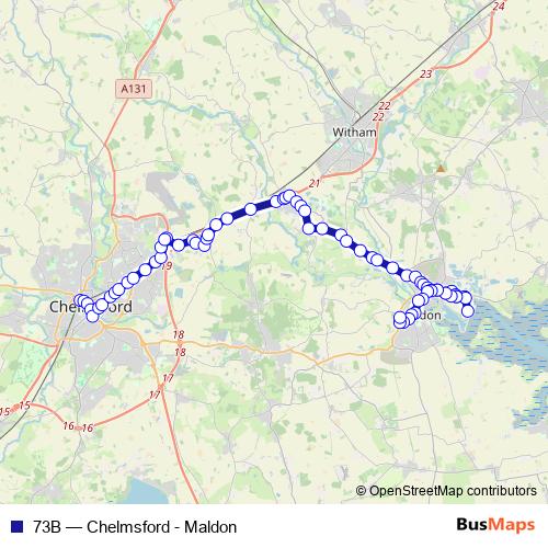 73B bus Line Map