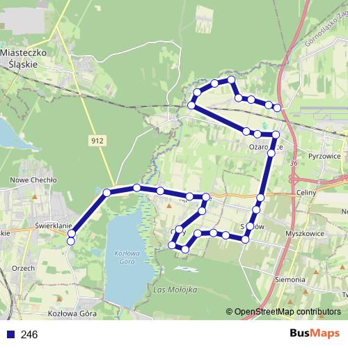 246 bus Line Map