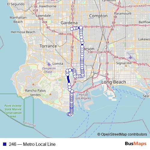 246 bus Line Map