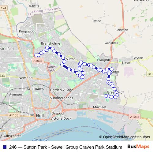 246 bus Line Map