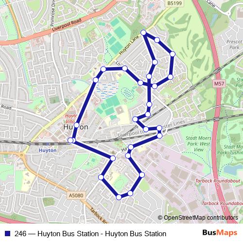 246 bus Line Map