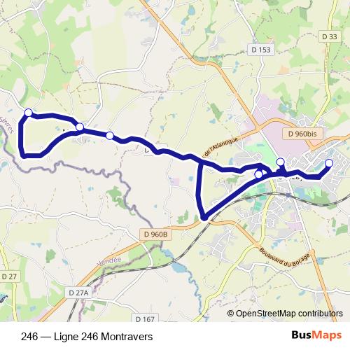 246 bus Line Map