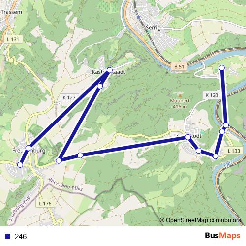 246 bus Line Map