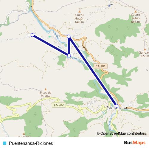 Puentenansa-Riclones bus Line Map