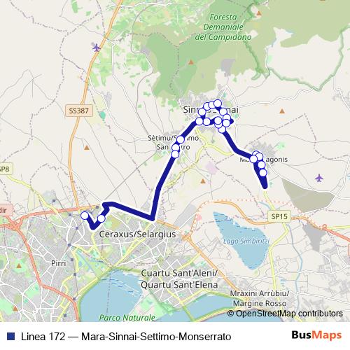 Linea 172 bus Line Map
