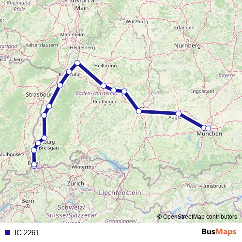 IC 2261 rail Line Map