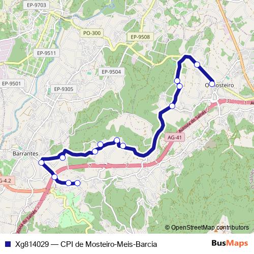 Xg814029 bus Line Map