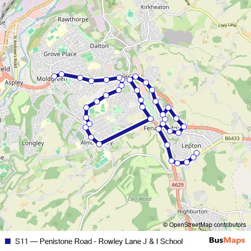 S11 bus Line Map