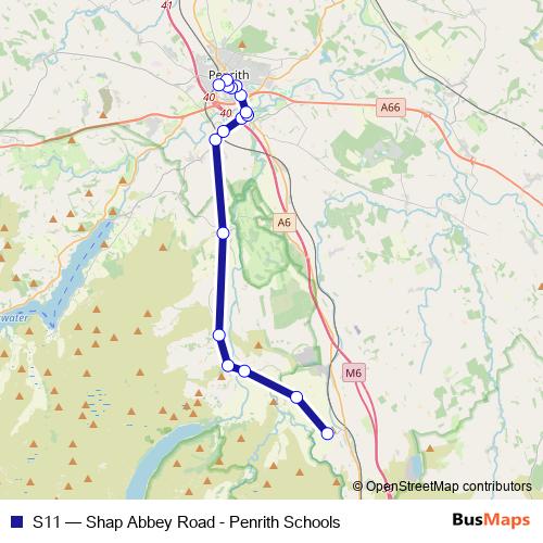 S11 bus Line Map