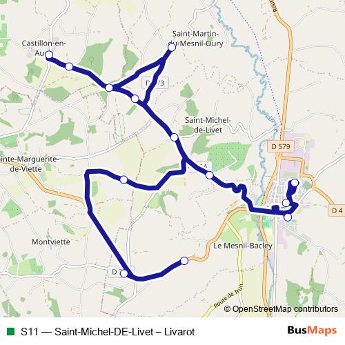 S11 bus Line Map