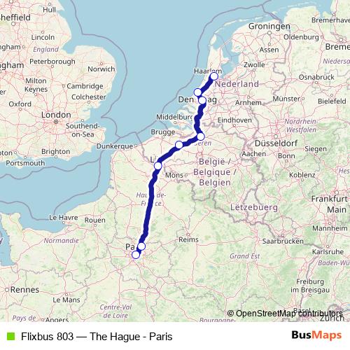 Flixbus 803 bus Line Map