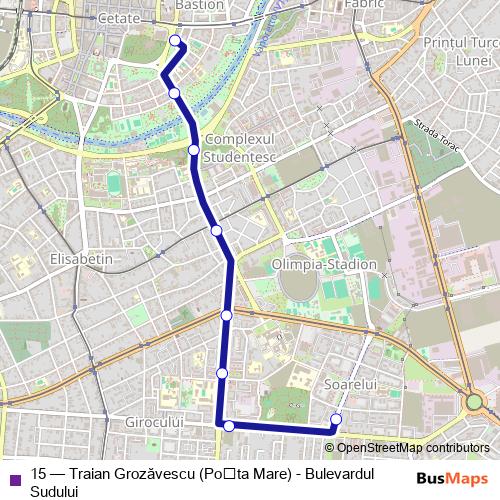 15 trolleybus Line Map