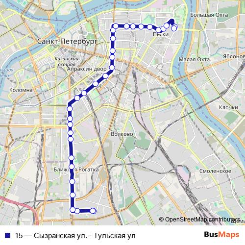 15 trolleybus Line Map