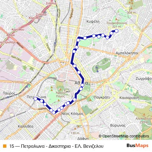 15 trolleybus Line Map