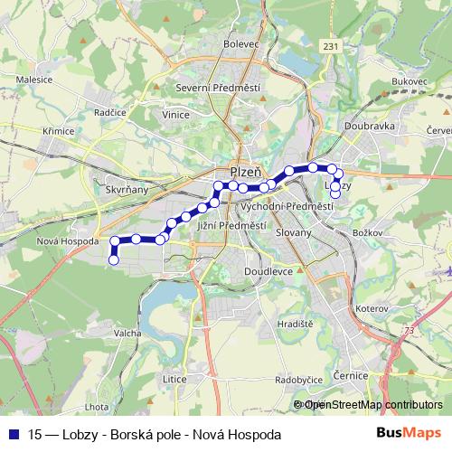 15 trolleybus Line Map
