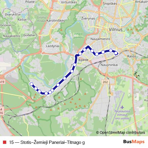 15 trolleybus Line Map