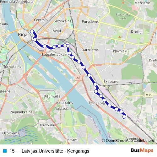 15 trolleybus Line Map