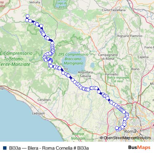 Bl33a bus Line Map