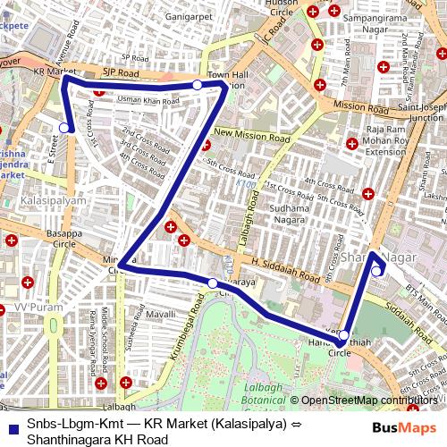 Snbs-Lbgm-Kmt bus Line Map