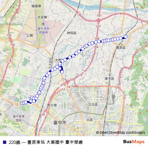 220繞 bus Line Map