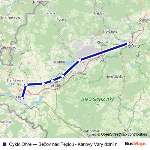 Cyklo Ohře rail Line Map