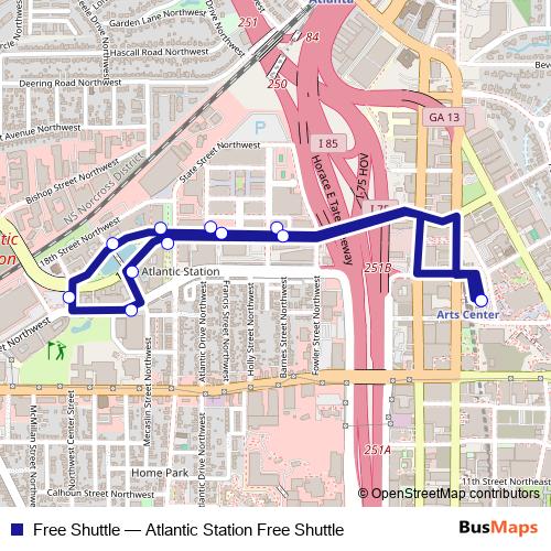 Free Shuttle bus Line Map