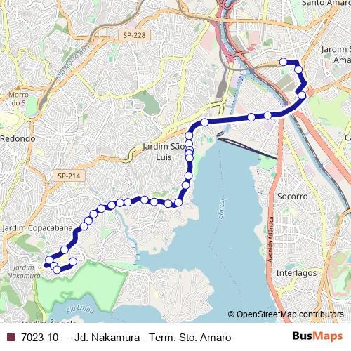 7023-10 bus Line Map