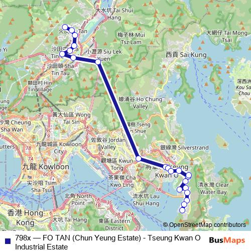 798x bus Line Map