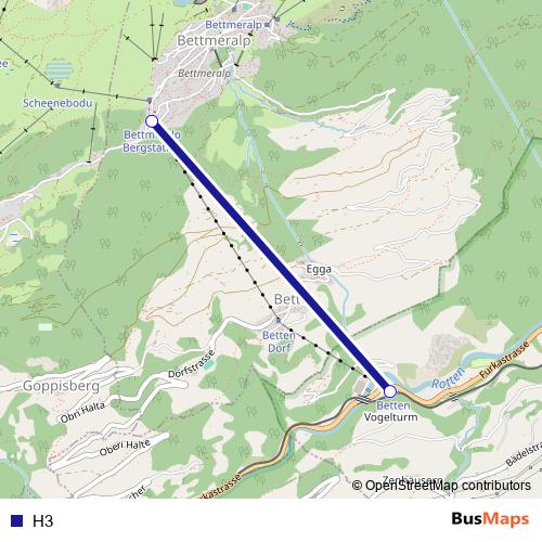 H3 cable-car Line Map