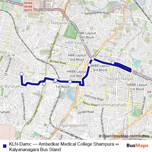 KLN-Damc bus Line Map