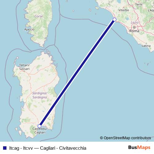 Itcag - Itcvv ferry Line Map