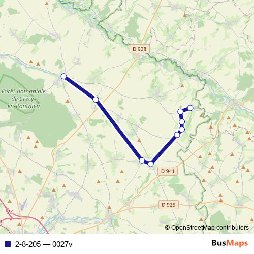 2-8-205 bus Line Map