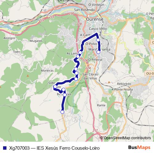 Xg707003 bus Line Map