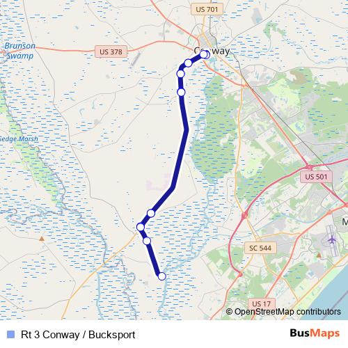 Rt 3 Conway / Bucksport bus Line Map