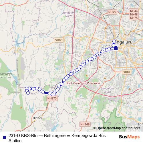 231-D KBS-Btn bus Line Map