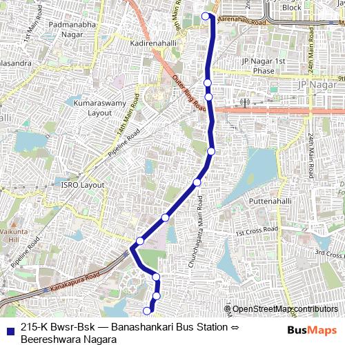 215-K Bwsr-Bsk bus Line Map