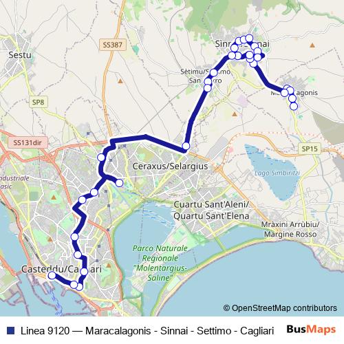 Linea 9120 bus Line Map