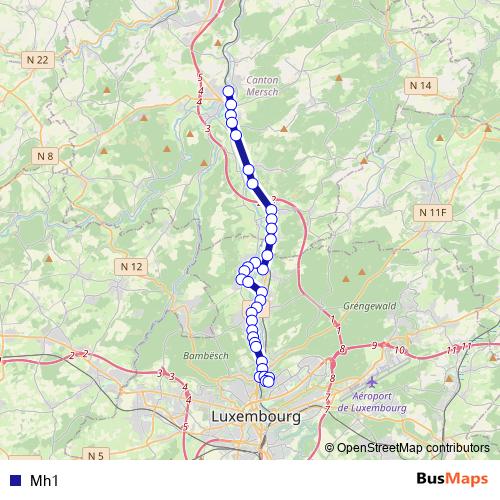 Mh1 bus Line Map