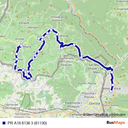 PR A18 6136 3 (61130) bus Line Map