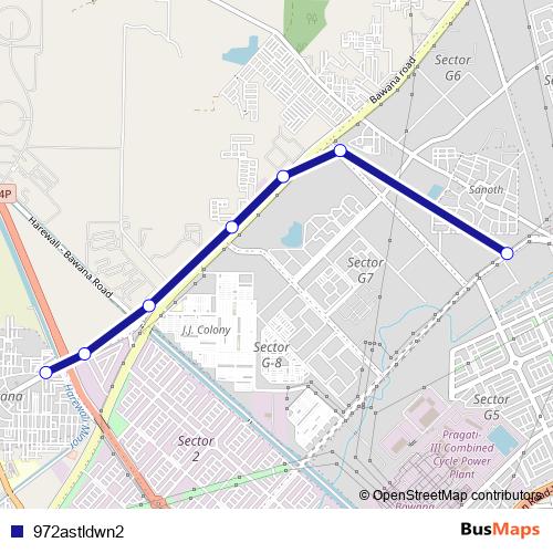 972astldwn2 bus Line Map