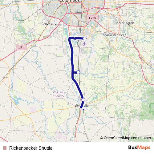 Rickenbacker Shuttle bus Line Map