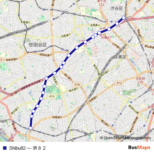 Shibu82 bus Line Map