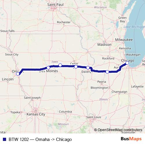 BTW 1202 bus Line Map