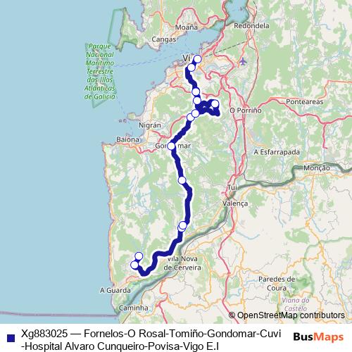 Xg883025 bus Line Map
