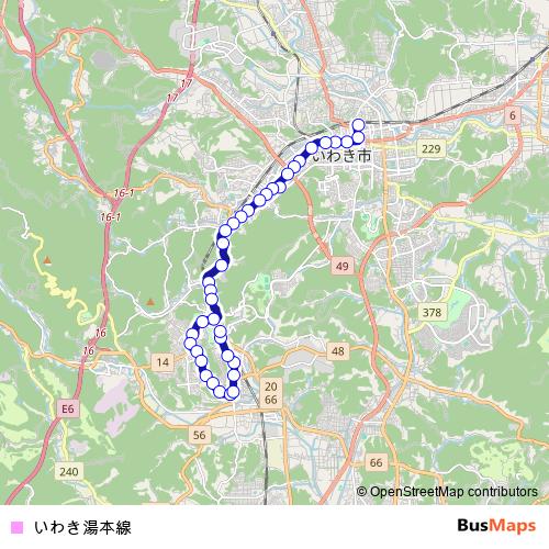 Iwaki Yumoto Line bus Line Map