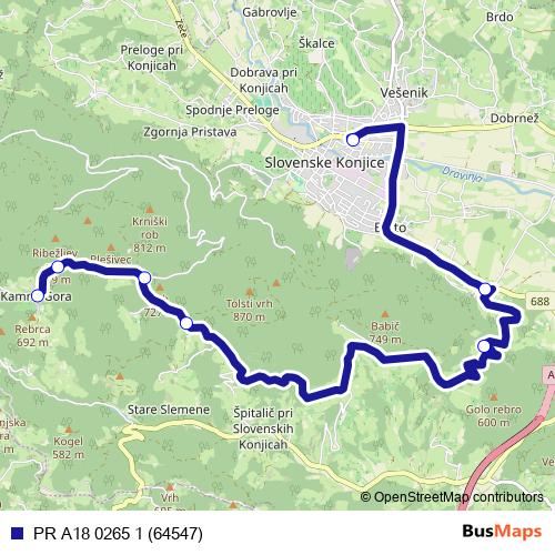 PR A18 0265 1 (64547) bus Line Map