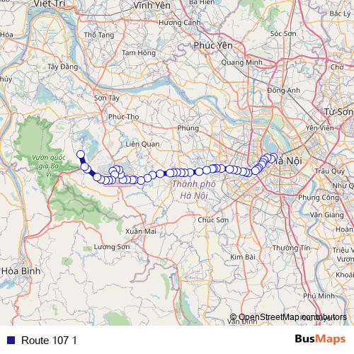 Route 107 1 bus Line Map