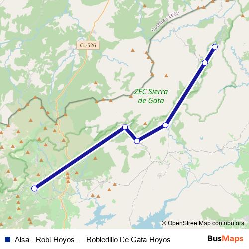 Alsa - Robl-Hoyos bus Line Map